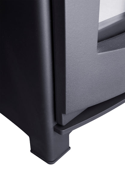 Dik Geurts Ivar 5 Low wood burning stove with flames
